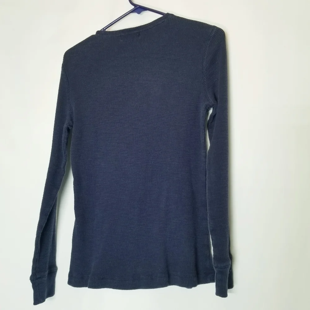 Lauren Jeans co LRL Lauren Ralph Lauren Navy blue long sleeve button‎ accent M